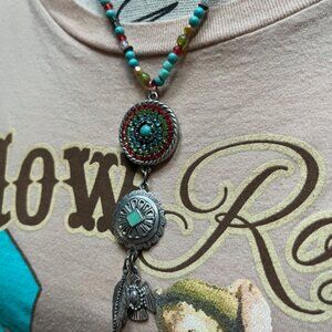 Glass bead western necklace